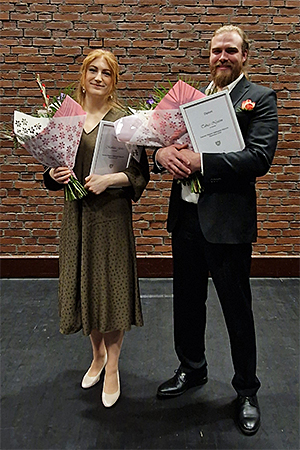 Svenska Wagner-Sällskapets stipendiater 2025 – Mathilda Goike, mezzosopran, och Tobias Nyström, bas.